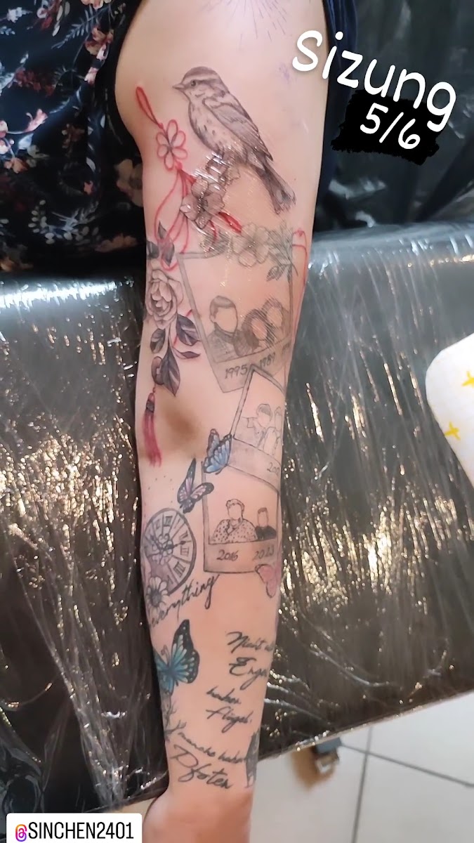 Memorial-Sleeve mit Vogel, Fotos und Daten